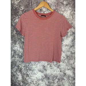 Over Kleshas T-shirt Women large Crew Top Striped Tomboy Nerd Y2K 90s Indie Nerd